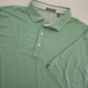 tasc Performance Polo Shirt Green Geometric Print Mens XL